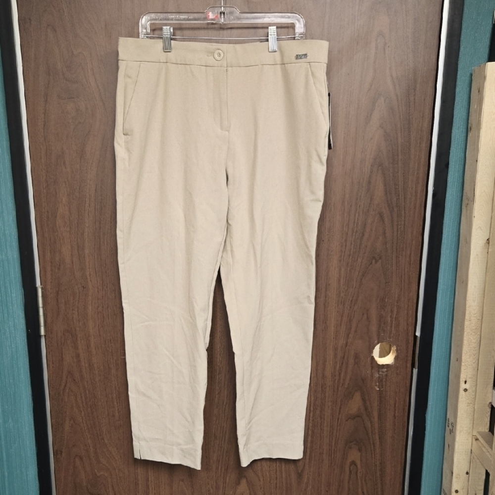 Badgley Mischka Beige Slim Leg Trouser Pants